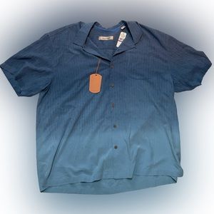 NWT Tommy Bahama Men’s Embroidered Blue Ombré Collared Shirt
